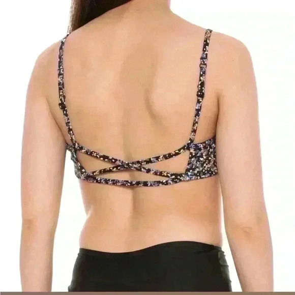 Prana Jess Reversible Bikini Top in Black/Floral - Size XL NWT - Picture 2 of 8